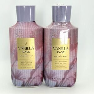 Lot of 2 NEW Bath & Body Works Vanilla Ease Body Lotion 8oz‎ Shea Coconut Oil